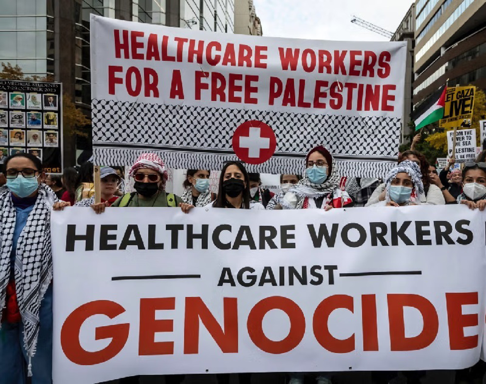 US police arrest Doctors Against Genocide protesters 