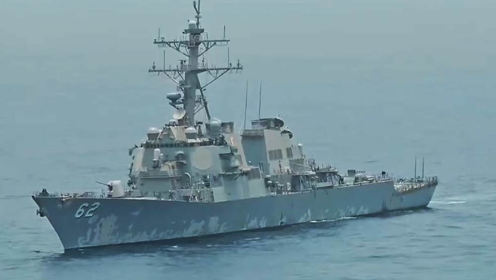 Iranian Navy helicopter intercepts US destroyer in Sea of Oman