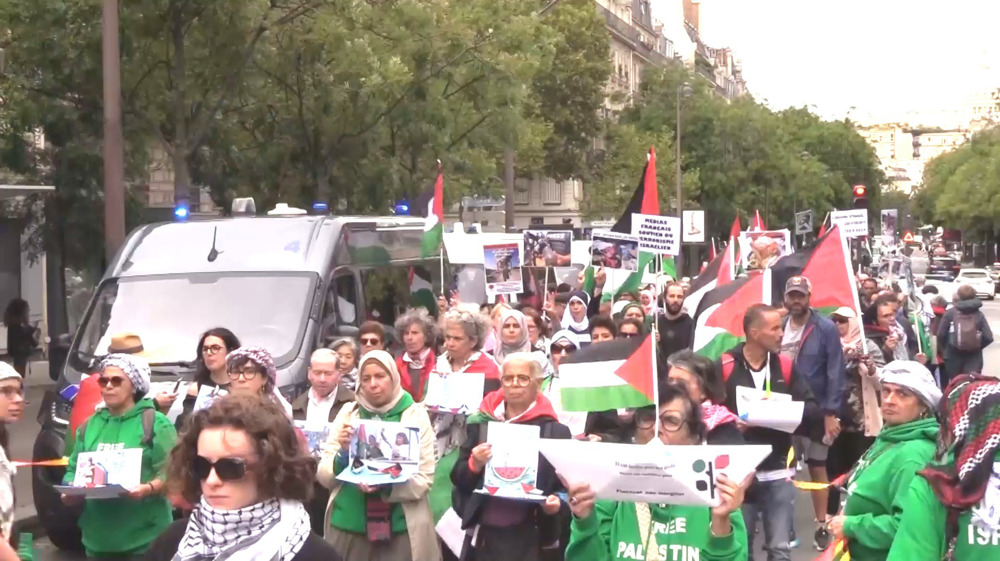 Paris protesters rally in solidarity with Gaza Flotilla