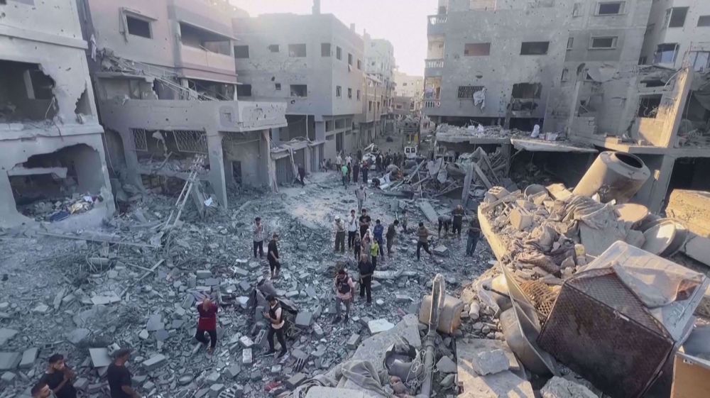 Aftermath of Israeli airstrike on buildings in Gaza City