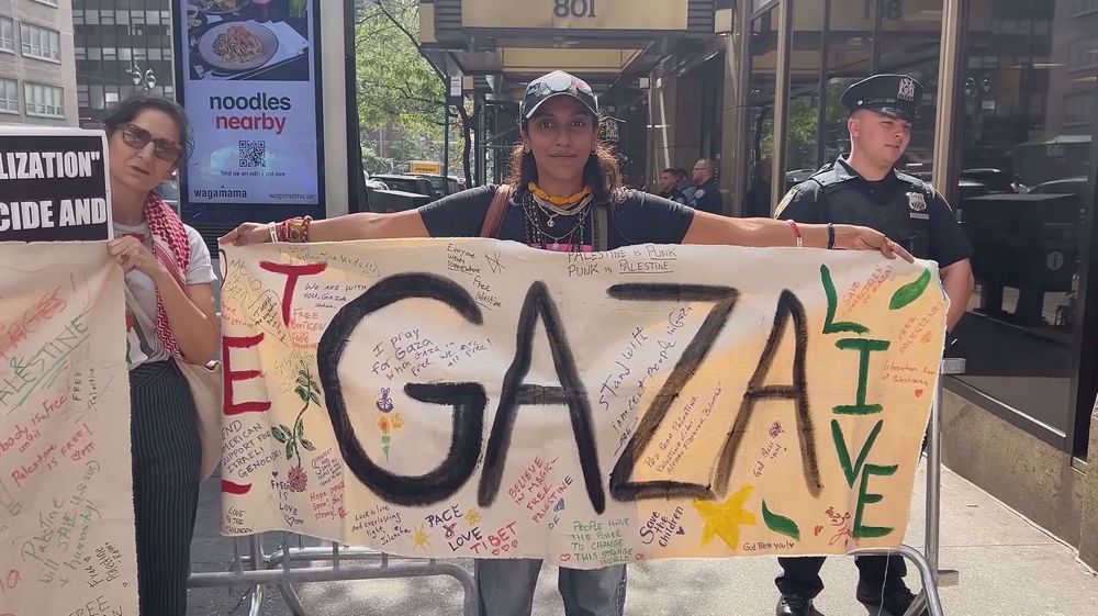 NY demonstration in support of Colombia’s Gaza-proposal at UNGA
