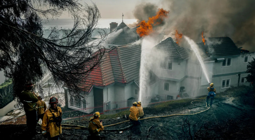 At least six homes burnt in southern California's Norte Fire, two firefighters injured