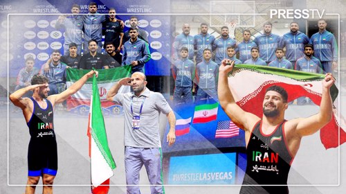 ‘For the angels of Minab’: Iranian wrestlers raise flag high on US soil with historic world titles