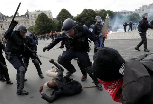 French students savaged by police