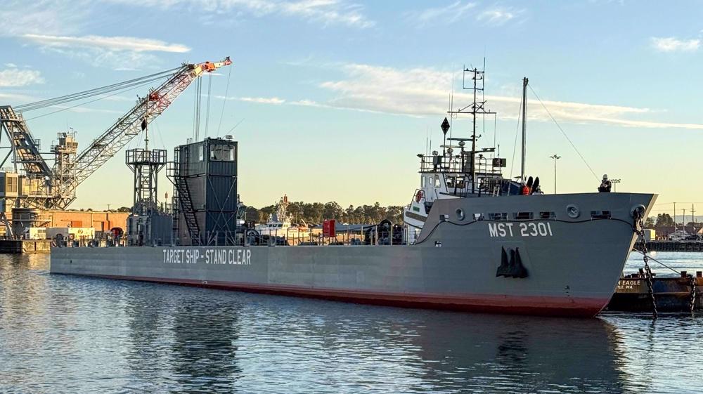 IRGC Navy pounds US MST ship with a volley of missiles after Israeli-US aggression