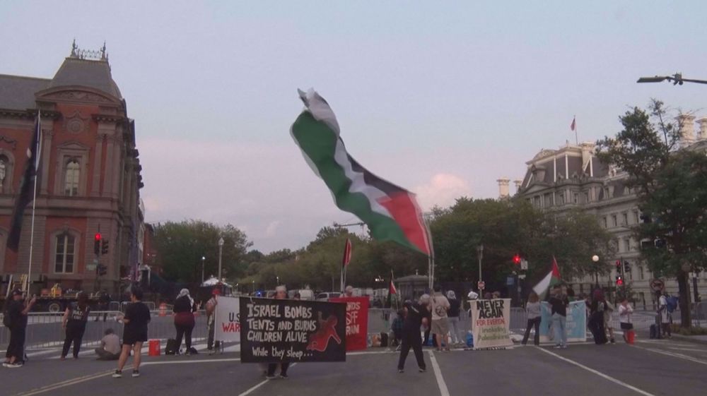 Protesters in Washington rally against Netanyahu's visit