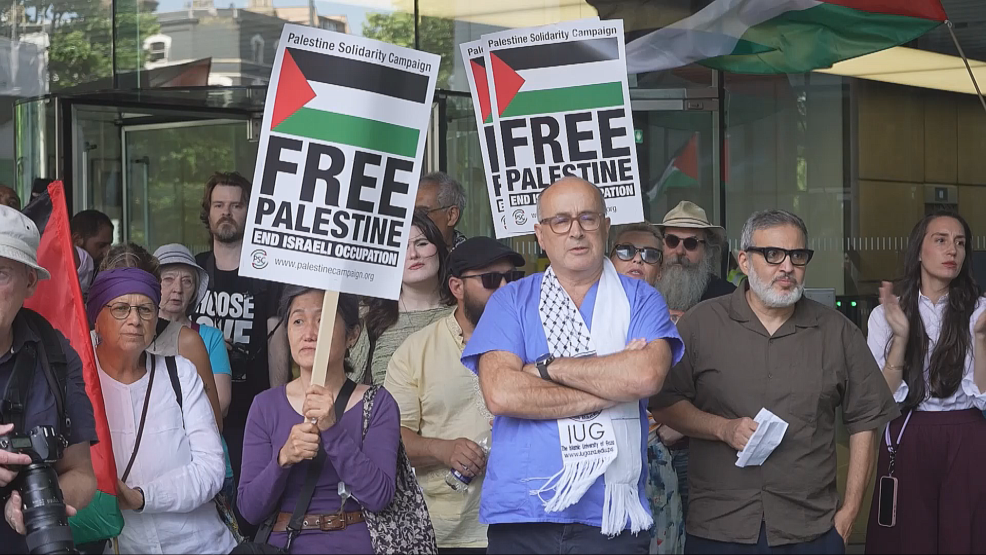 Protesters rally in London in support of Dr. Ghassan Abu-Sittah