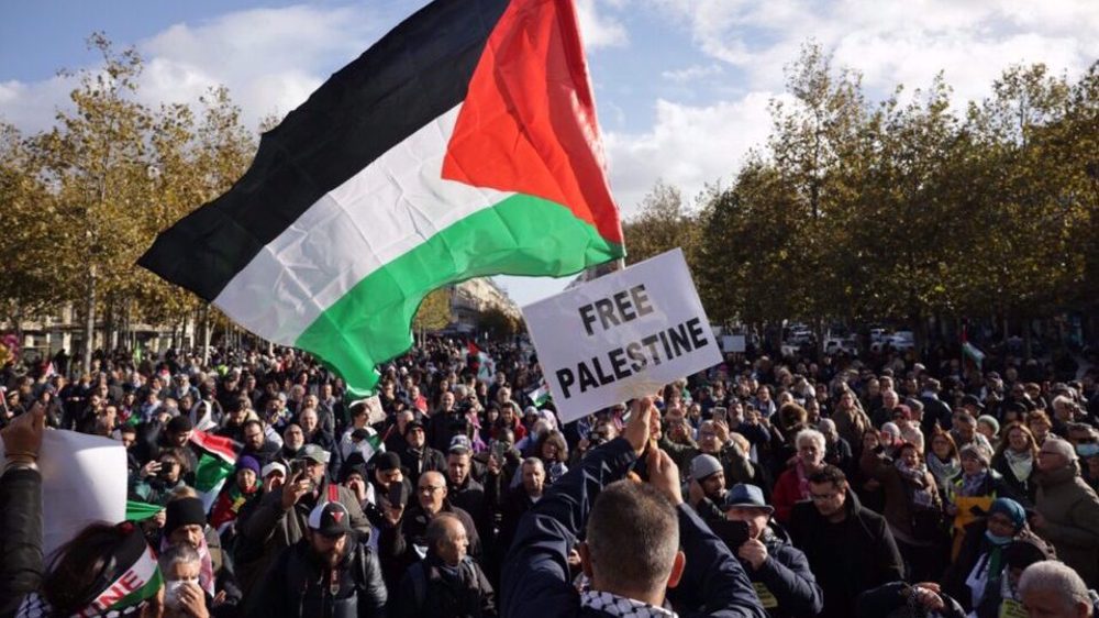 Paris: rassemblement en soutien à la Palestine et appelant au boycott d'Israël 
