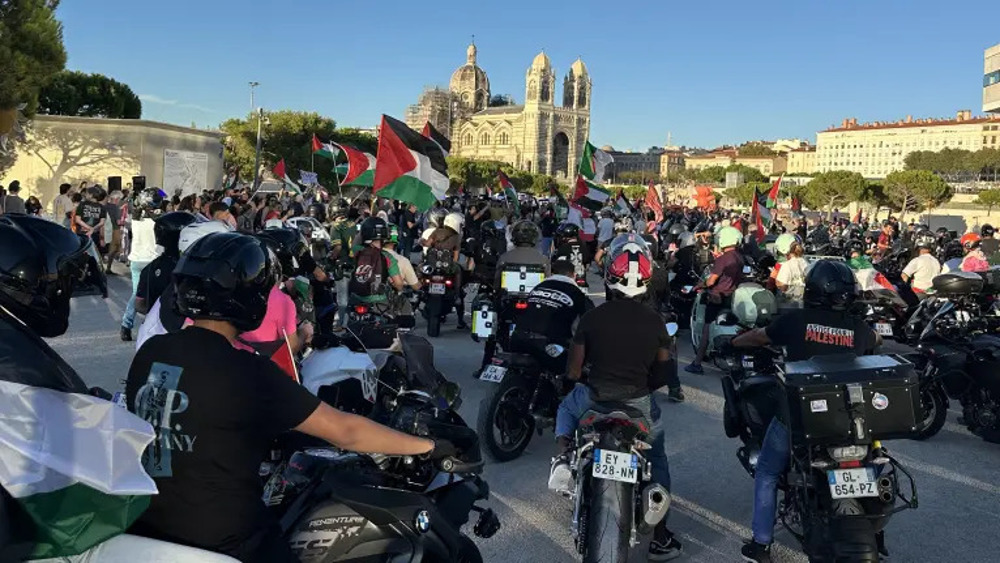 France : des bikers manifestent pour le peuple palestinien à Marseille