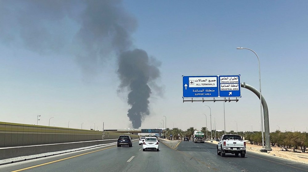 Black smoke, flames rise near Riyadh airport amin Yemen strikes 