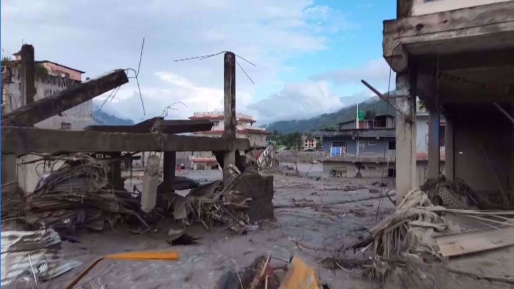 Drone footage shows devastation in flood-hit Nepal