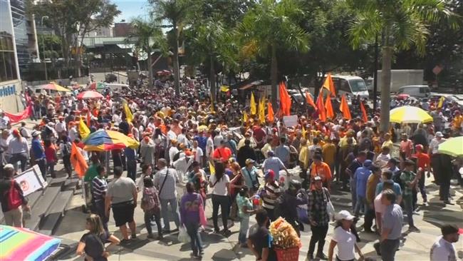 Venezuela opposition stages protest march		