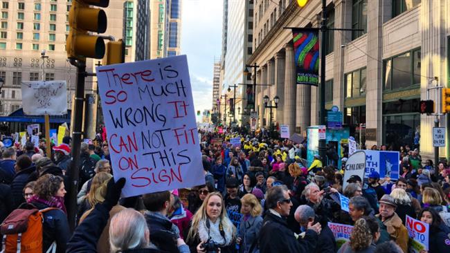 Anti-Trump protesters flood Philly streets