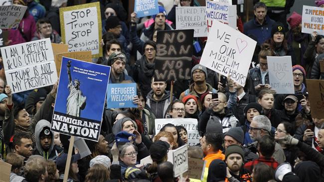 Protests against Trump Muslim ban surge across US