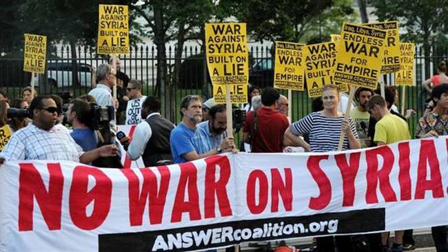 Anti-war groups protest US strikes on Syria 