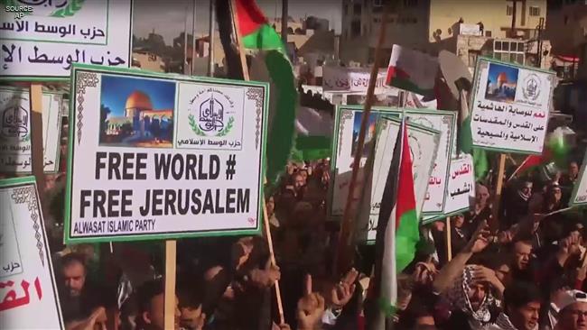 Jordanian protesters gather outside US embassy in Amman 
