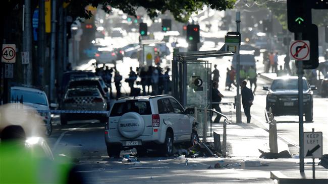 CCTV of moment car drives into Melbourne pedestrians