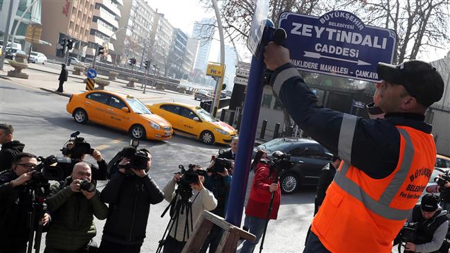 Turkey renames US embassy street after Syria offensive 