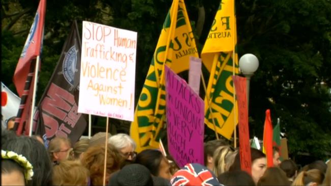 Hundreds march in Sydney on International Women's Day