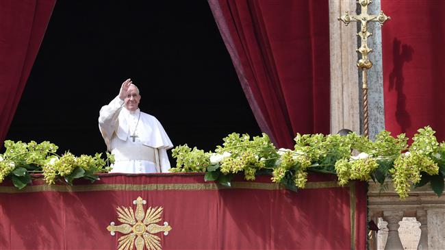 Pope says defenseless people not spared in Palestine