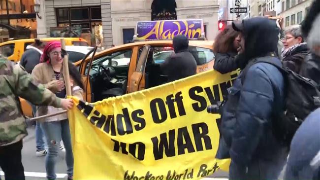 New York citizens protest against US strike on Syria