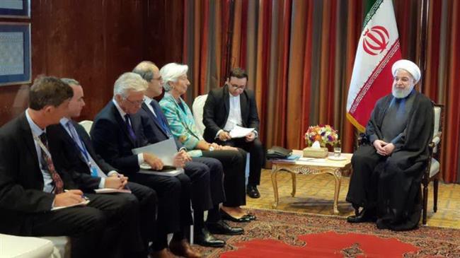 Rouhani presses IMF’s Lagarde to back Iran against US
