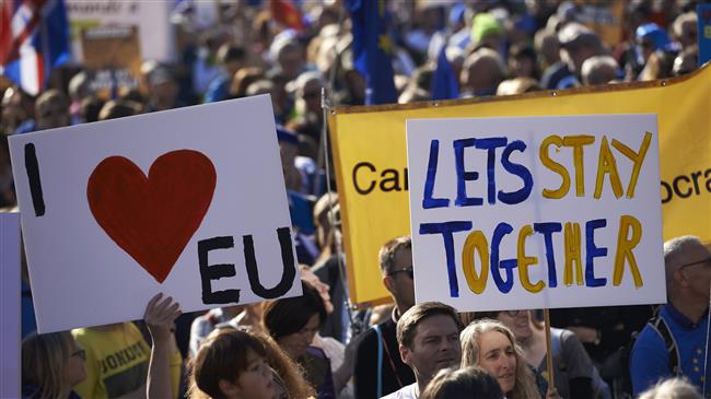 Mass anti-Brexit rally staged in London