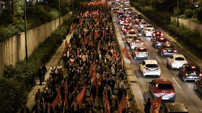 Greeks stage protest to slam NATO base proposals