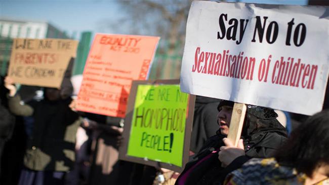 Parents protest lessons on LGBT relationships in Birmingham schools