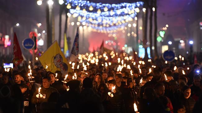 Anti-pension reform protesters march in Marseille