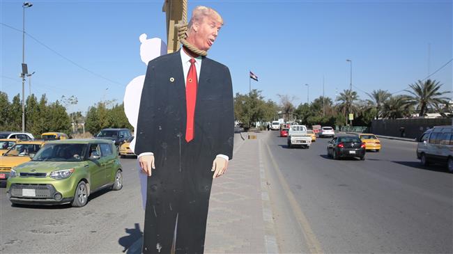 Trump effigies hanged prior to PMU cmdr. memorial