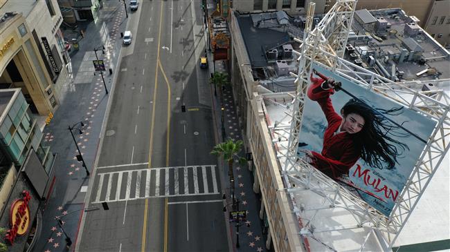 Drone footage shows Hollywood Walk of Fame empty