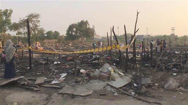 Mysterious fire razes to rubble Rohingya refugees camp in New Delhi