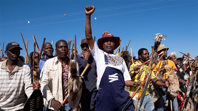 Supporters of South Africa's Zuma march to oppose his jail term